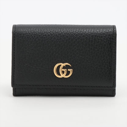 Gucci GG Marmont 739525 Leather Card Case Black x pink