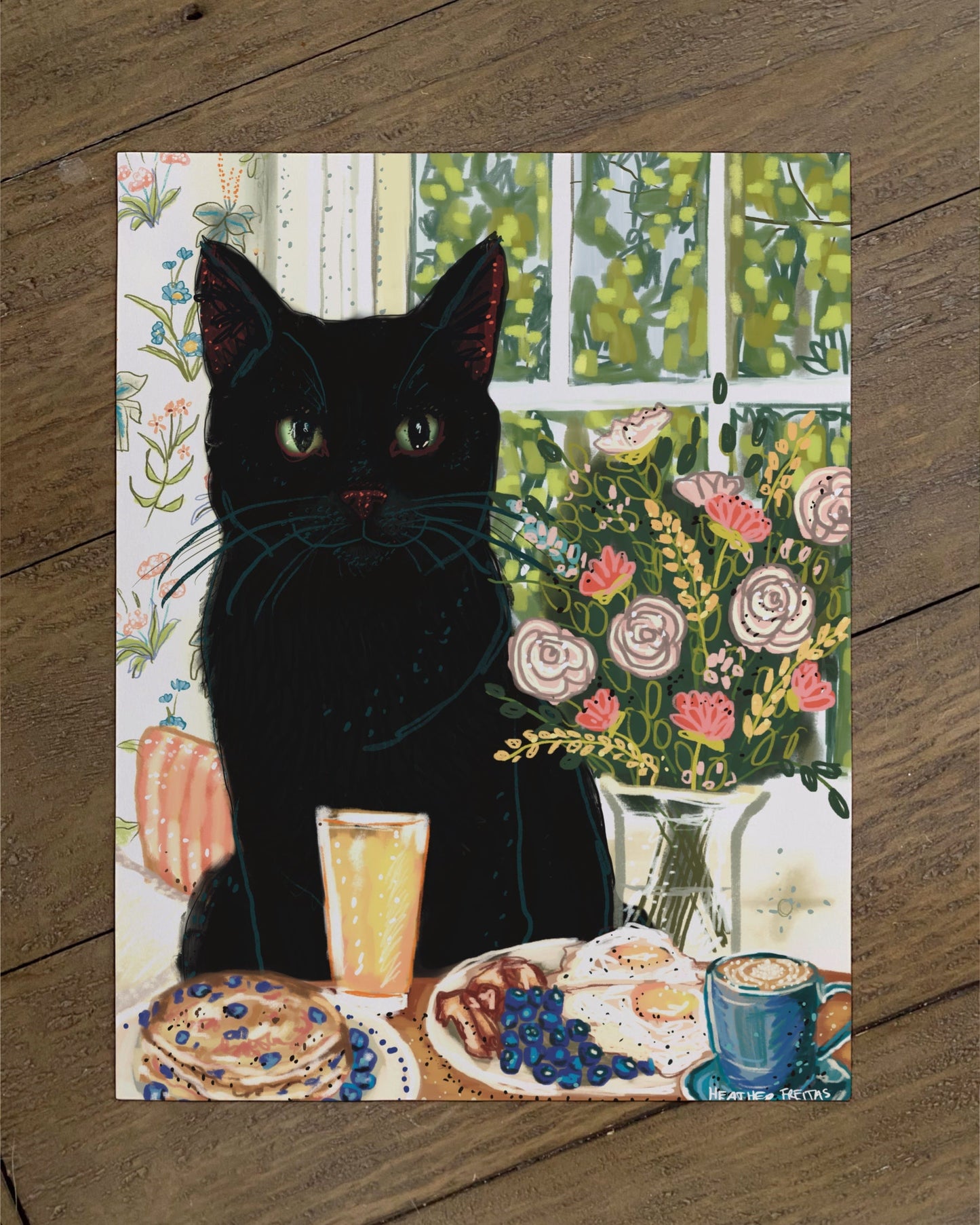 Black Cat - Build Your Pet Portrait Paper Print