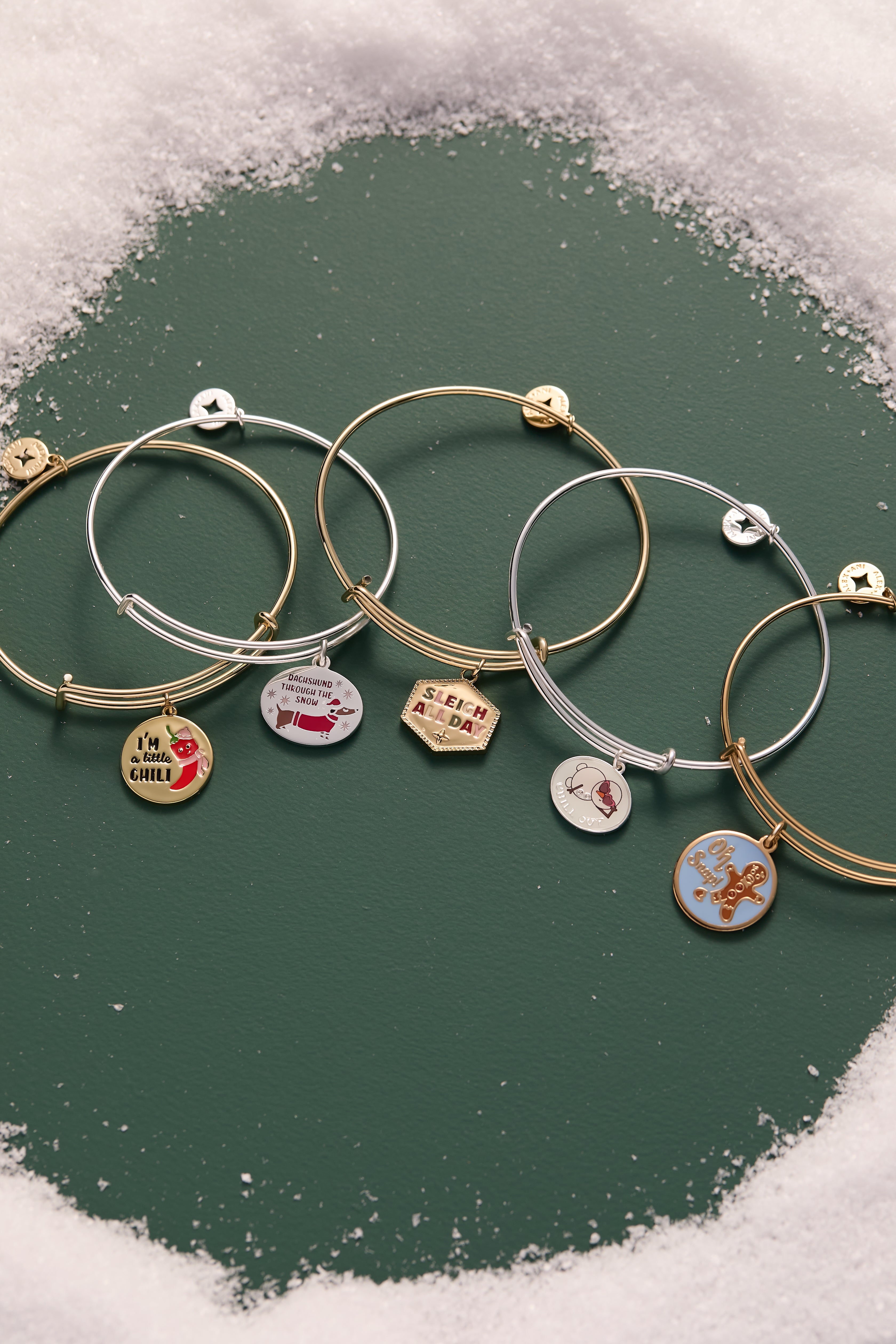 'Dachshund Through The Snow' Dog Charm Bangle