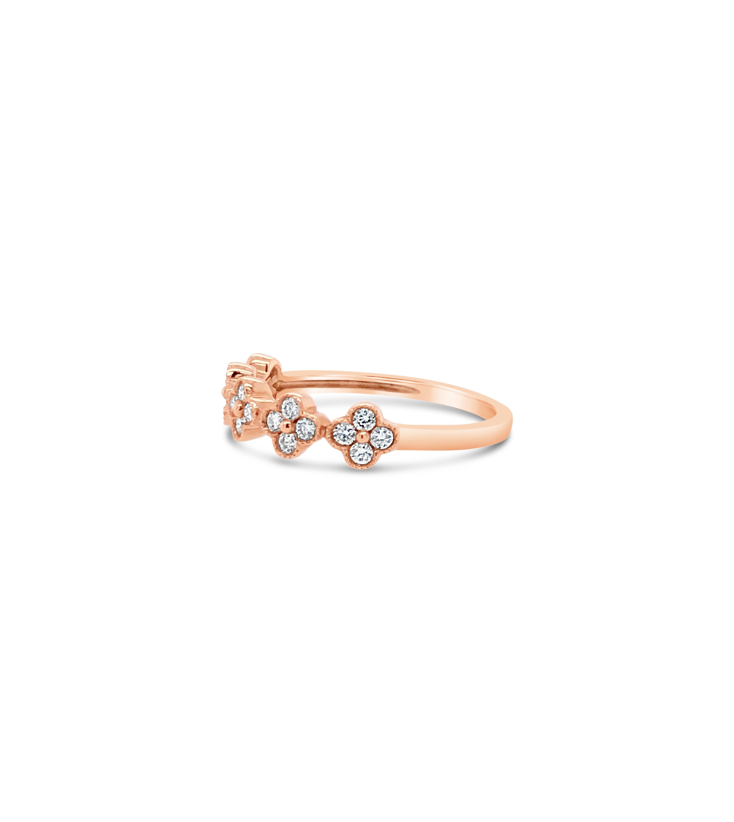Diamond Clover Stackable Band