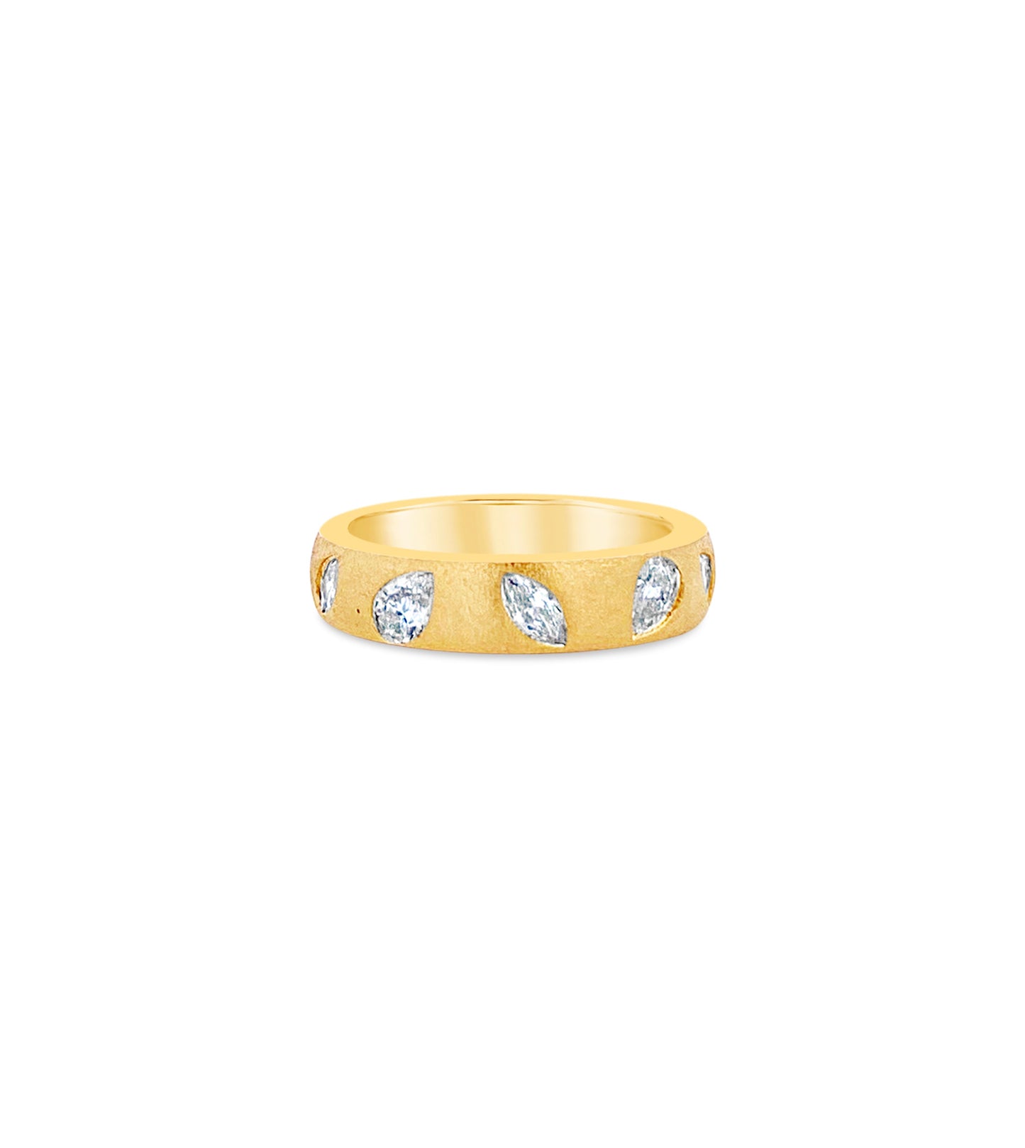 Diamond Pear & Marquise Flush Band
