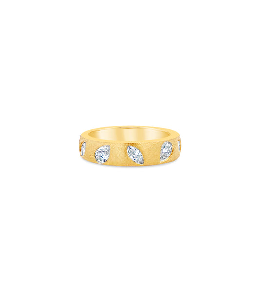 Diamond Pear & Marquise Flush Band