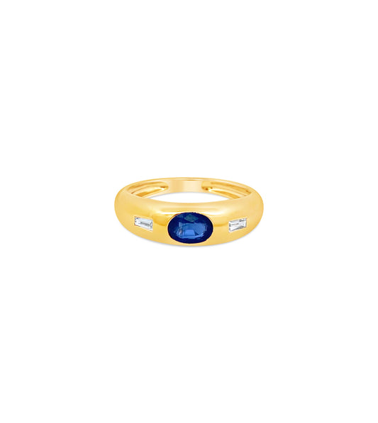 Sapphire & Diamond Gypsy Ring