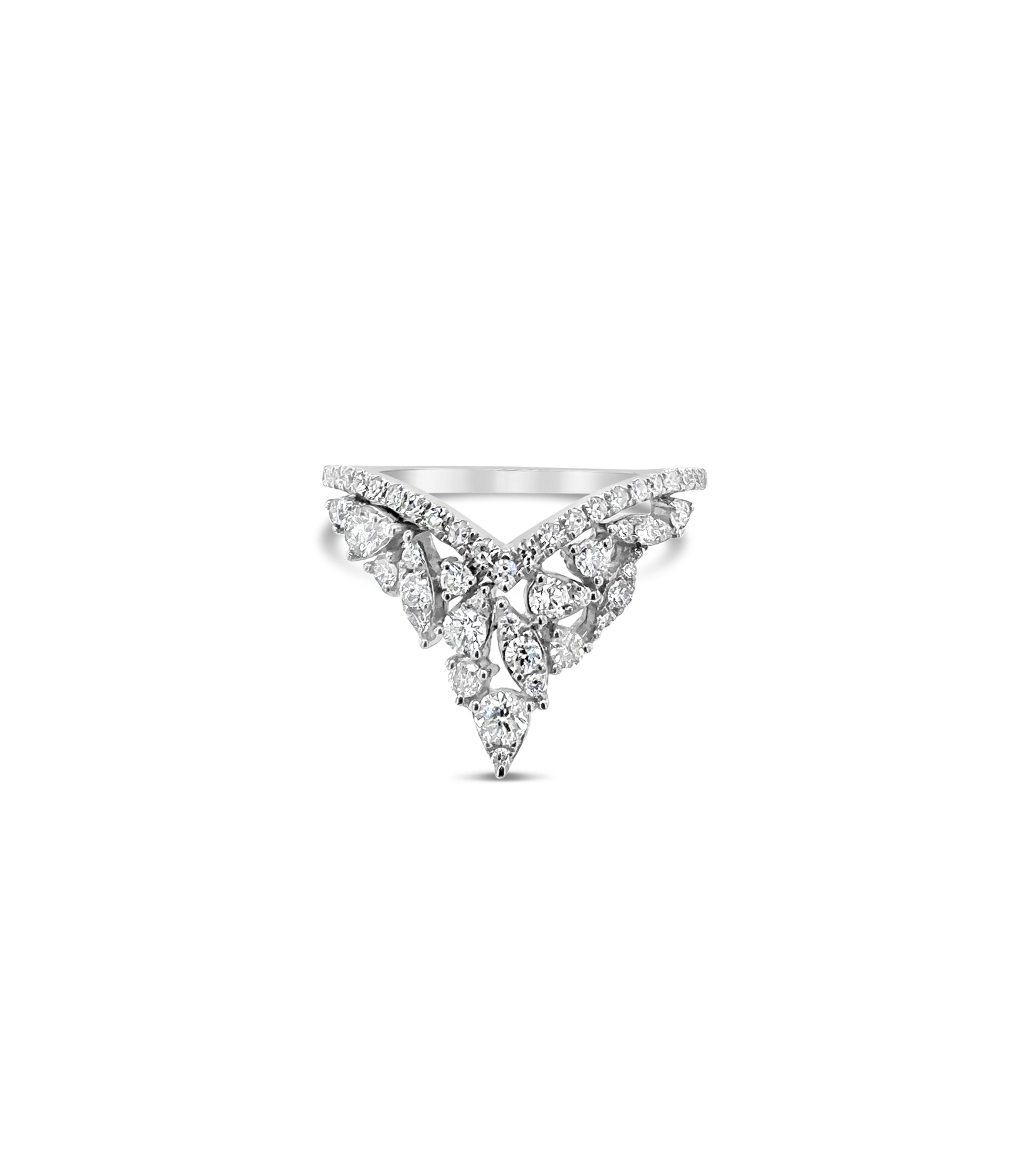 Diamond Queen Chevron Ring