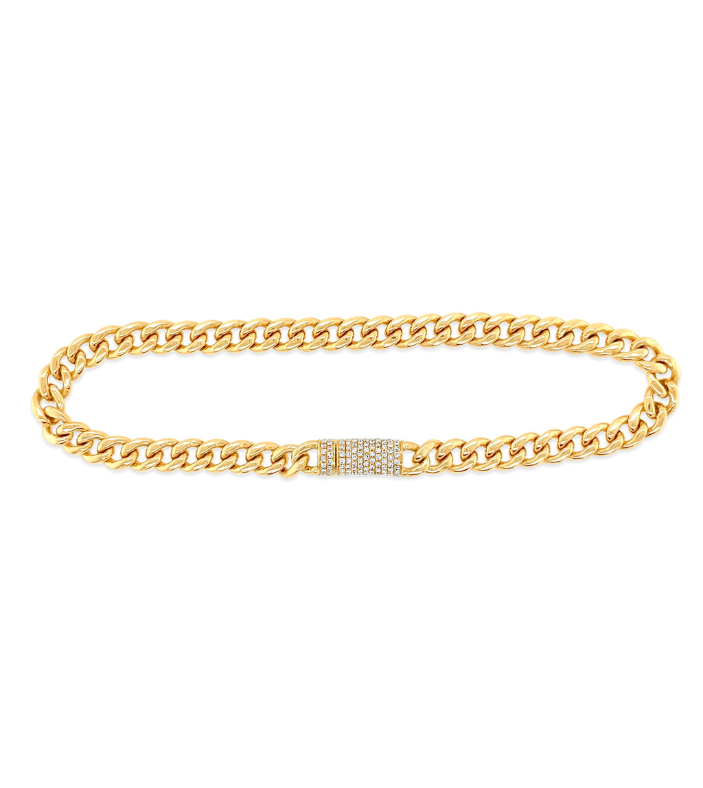 Diamond Lock Cuban Chain Bracelet