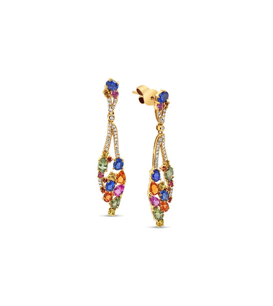 Rainbow Cluster Earring