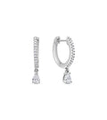 Diamond Pear Dangle Huggie Earring