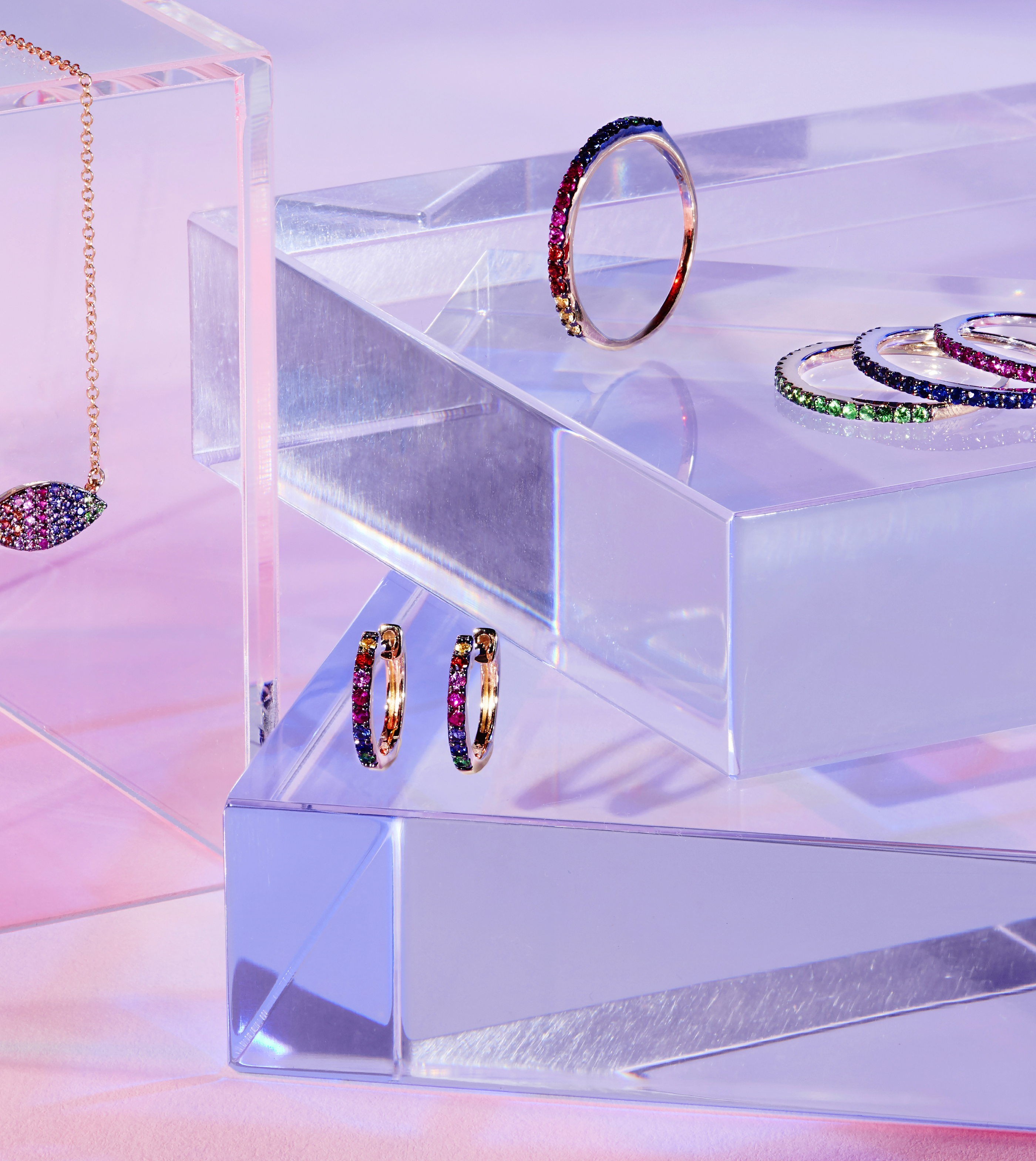Rainbow Huggie Earring