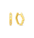 Diamond Hexagon Flush Huggie Earring