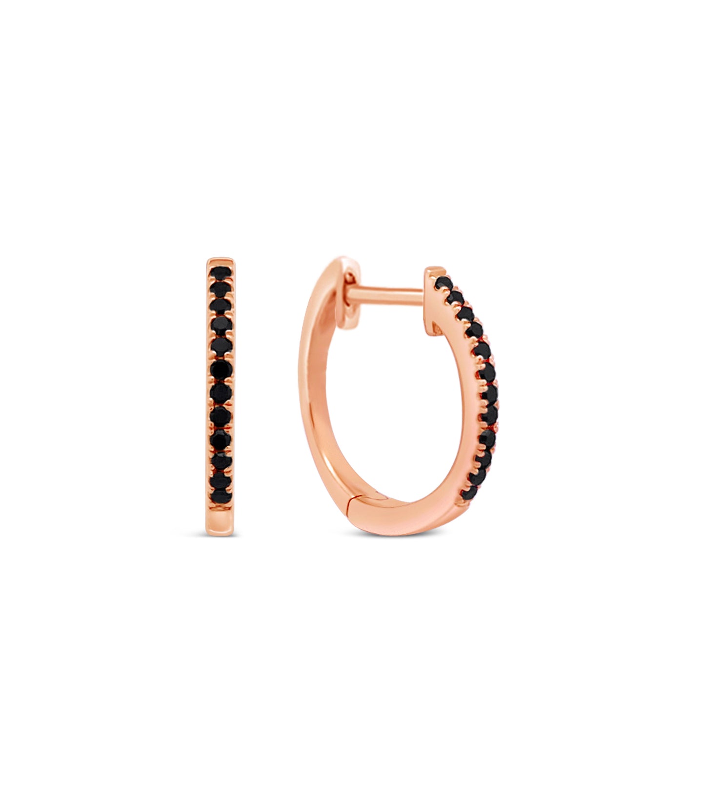 Black Diamond Signature Huggie Earring