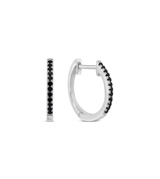 Black Diamond Signature Huggie Earring