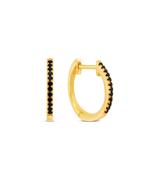 Black Diamond Signature Huggie Earring