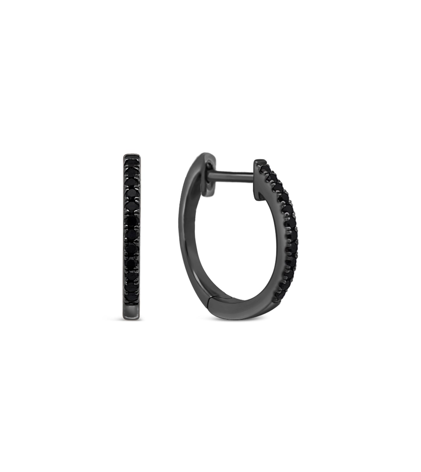 Black Diamond Signature Huggie Earring