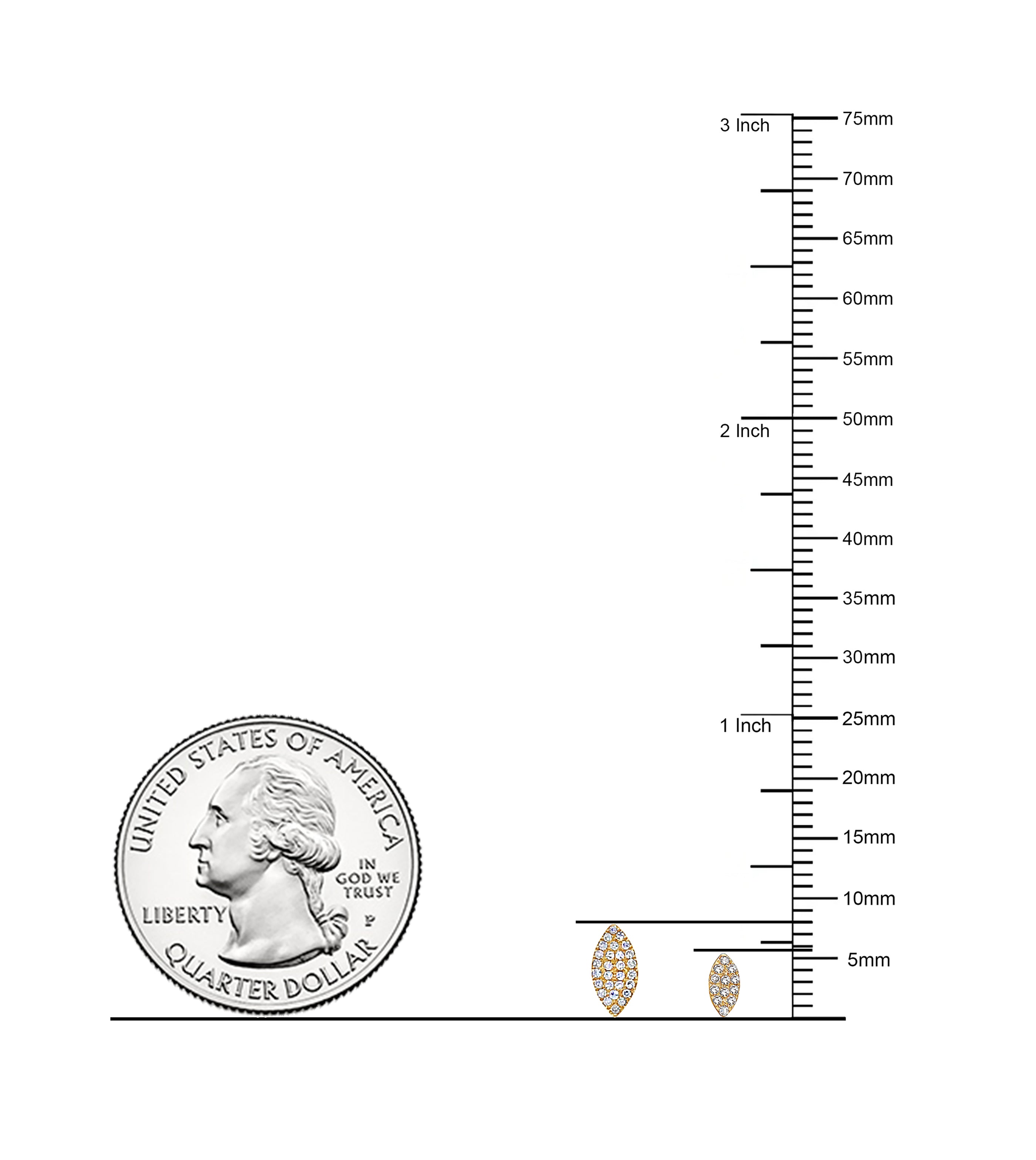Diamond Marquise Stud Earring