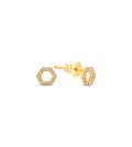 Diamond Hexagon Stud Earring