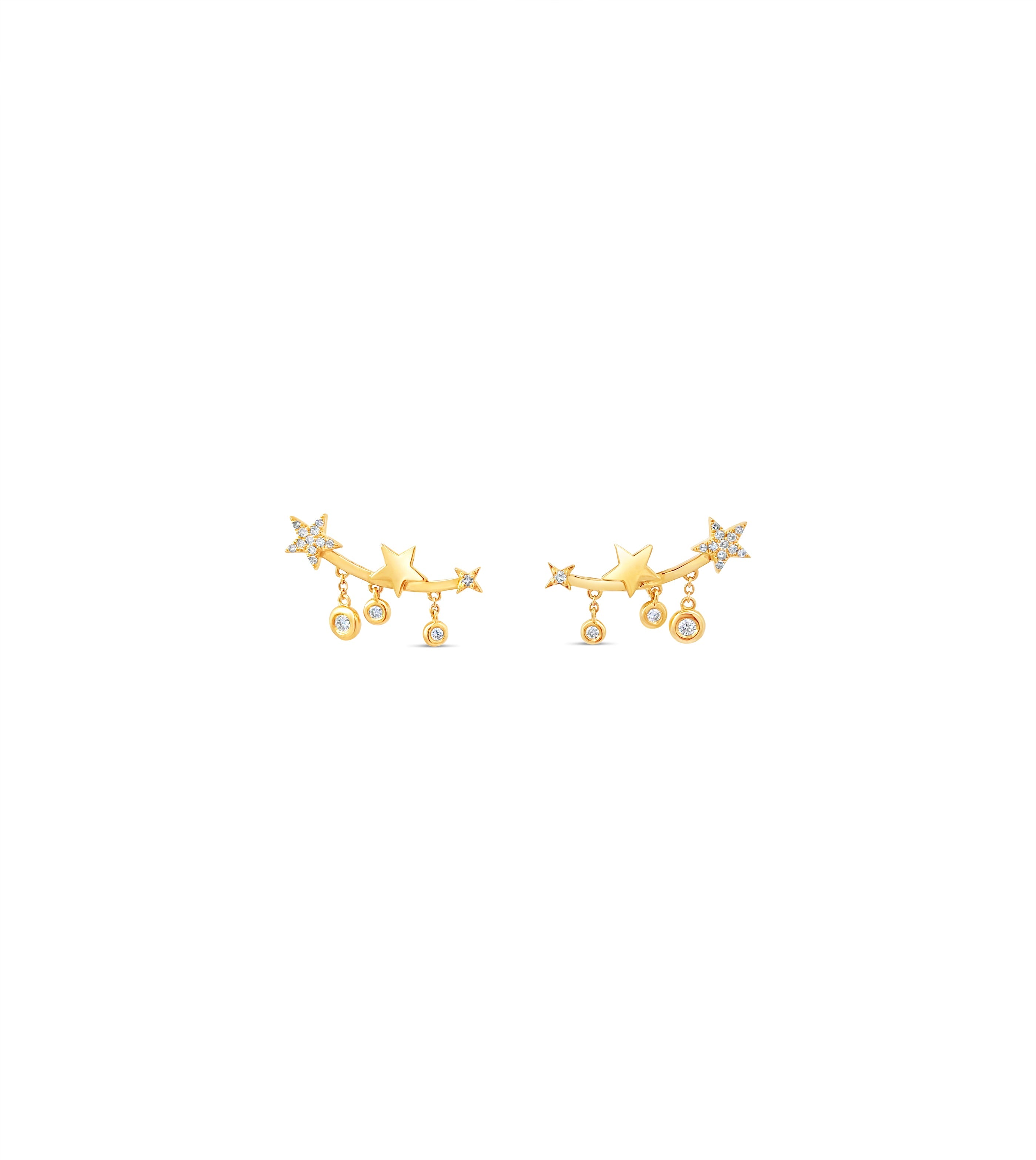 Diamond Star Charm Ear Climbers