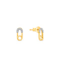 Diamond Safety Pin Stud Earring