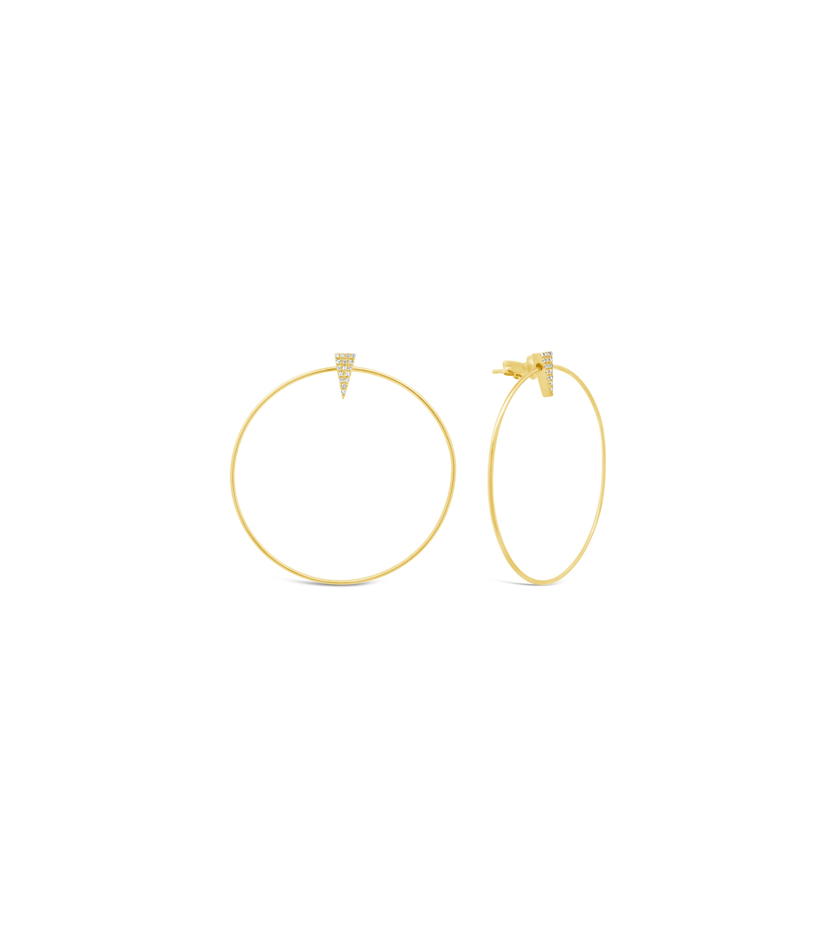 Diamond Hoop Stud Earrings