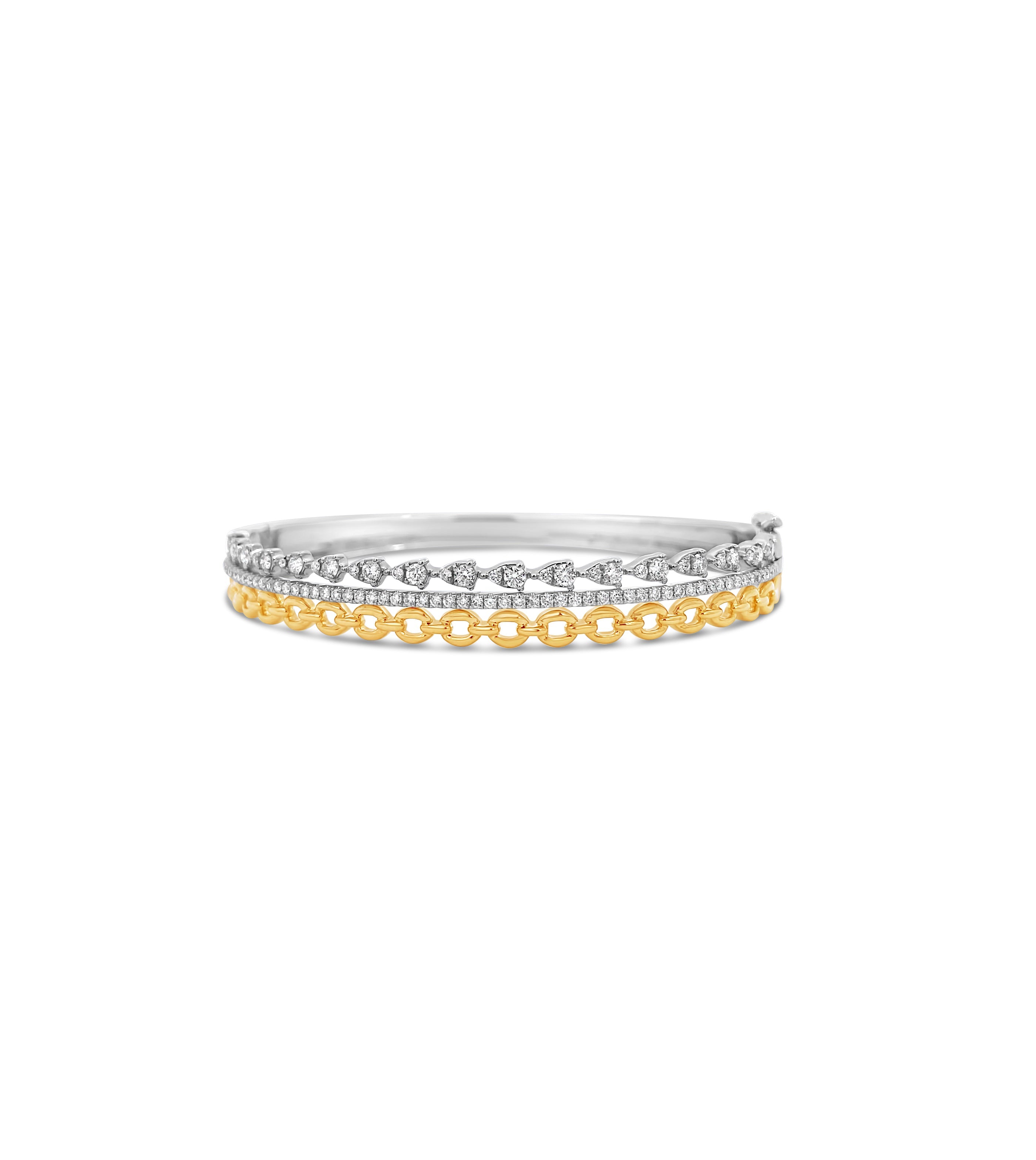 Diamond Stacked Link Bangle