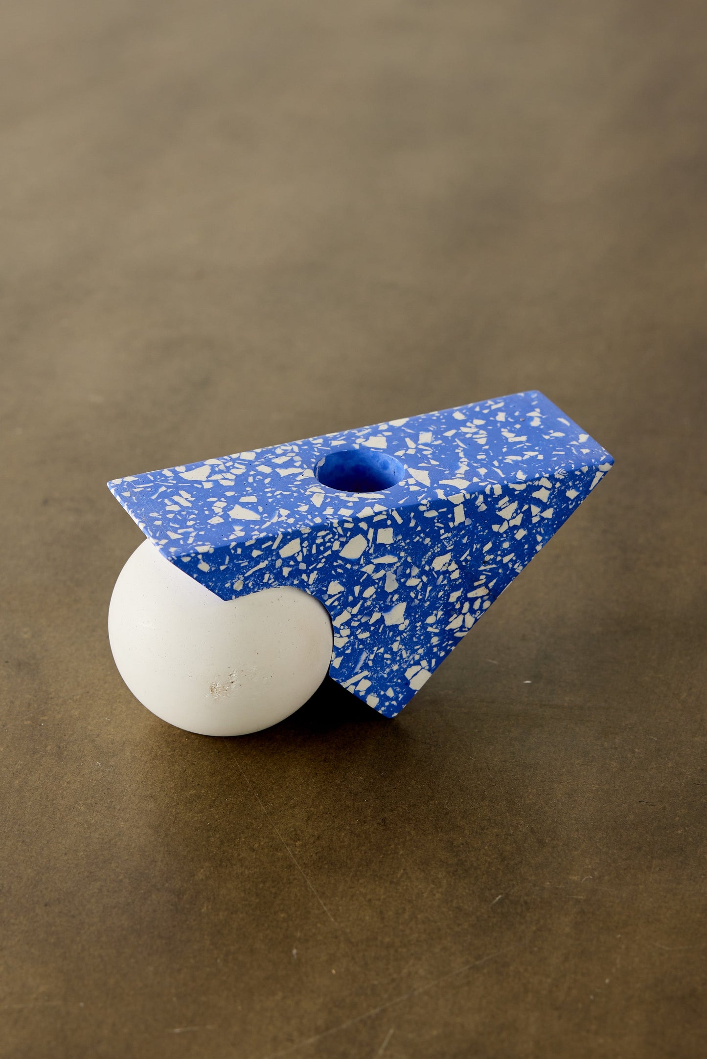 Equilibrium Cobalt Blue Terrazzo Taper Candle Holder
