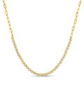Diamond Paperclip Tennis Necklace