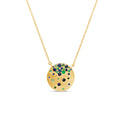Tsavorite & Sapphire Celestial Disc Necklace