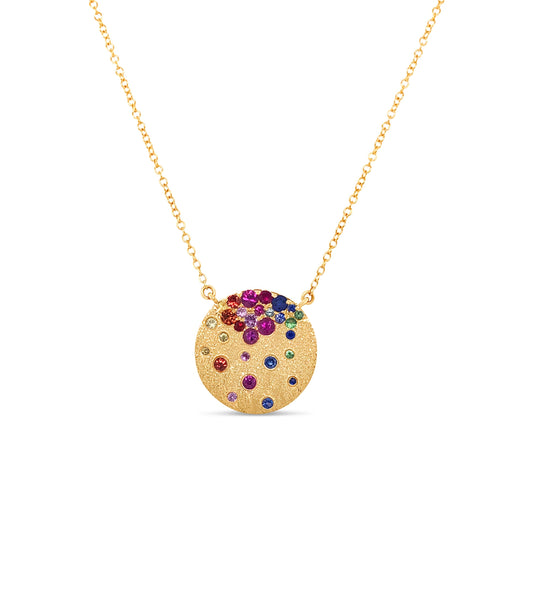 Rainbow Celestial Disc Necklace