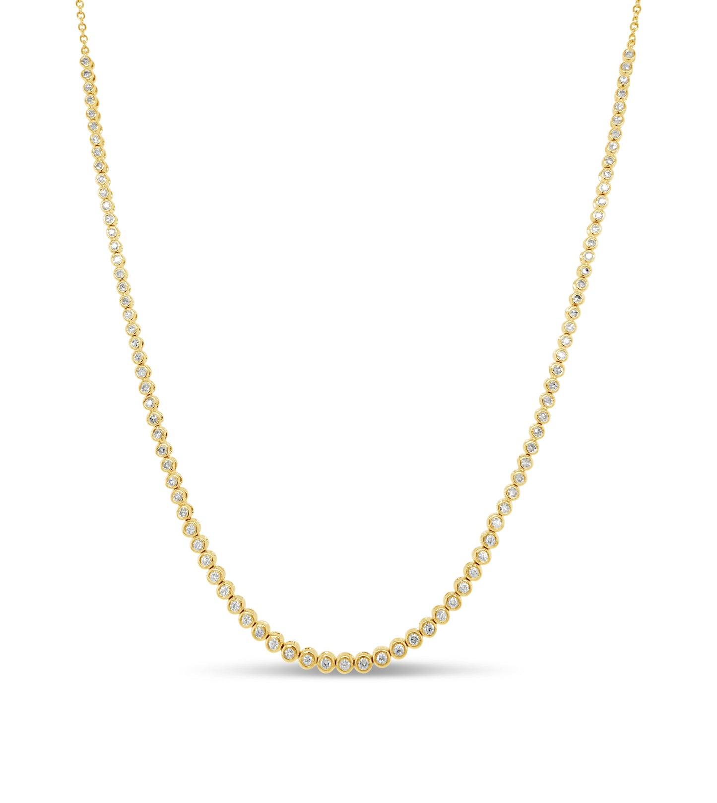Diamond Bezel Tennis Necklace