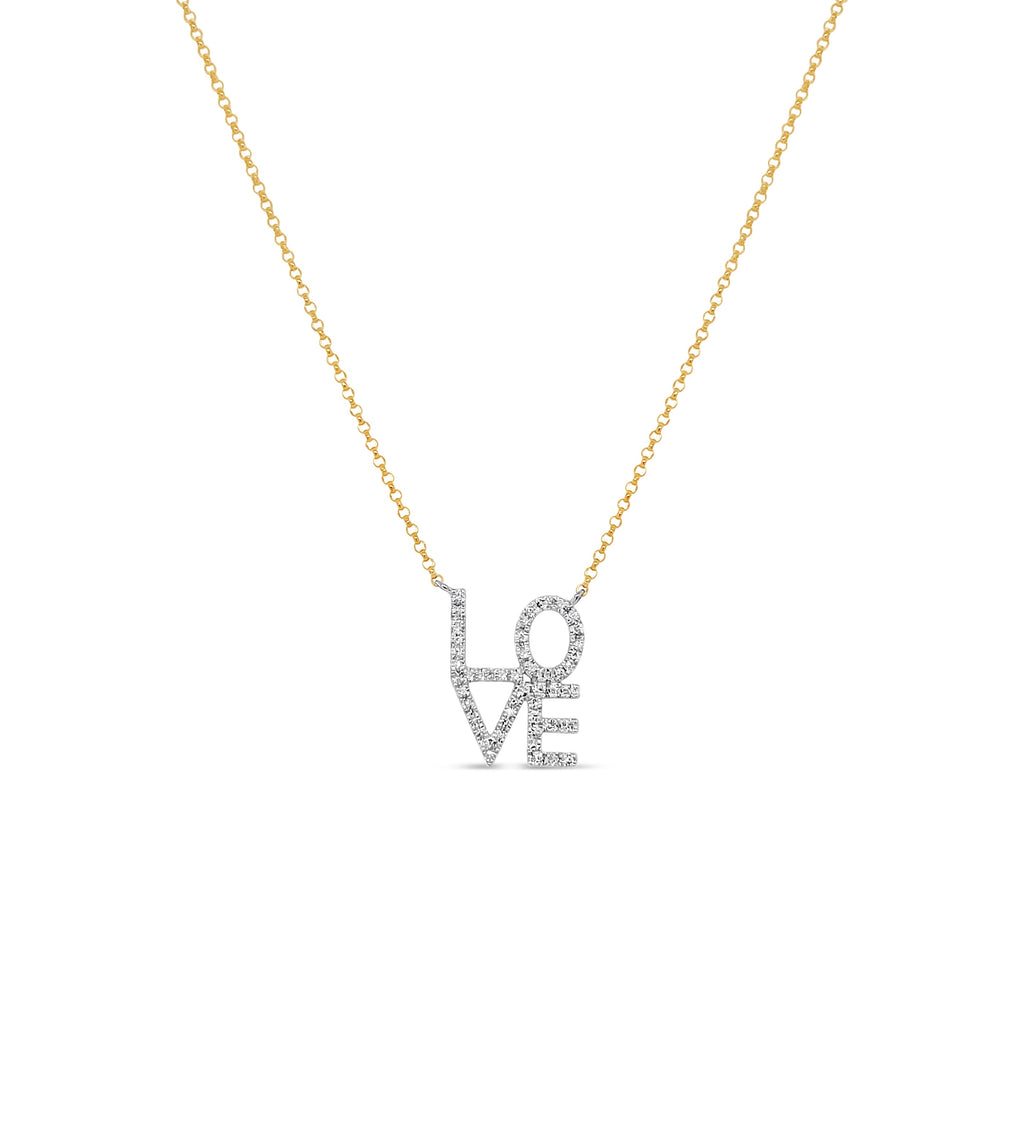 Diamond Love Block Necklace