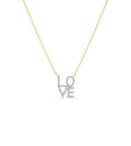 Diamond Love Block Necklace
