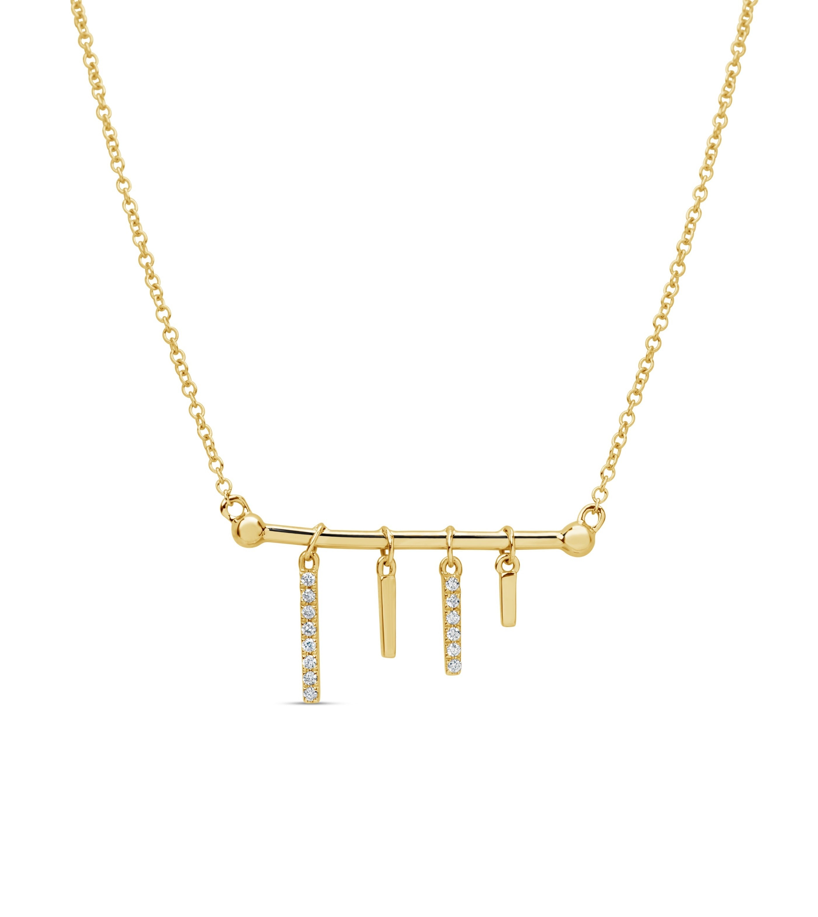 Diamond Bar Charm Necklace