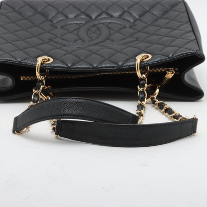 Chanel GST Caviar Chain Tote Bag Black Gold Metal Fittings 19251421