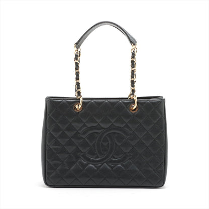 Chanel GST Caviar Chain Tote Bag Black Gold Metal Fittings 19251421