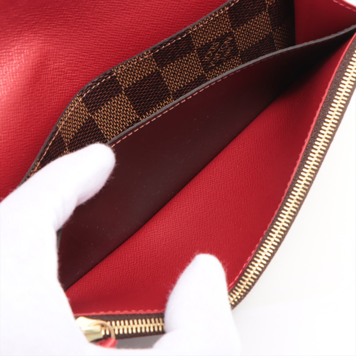 Louis Vuitton Damier Portofeuille Emilie N63544 TA2169 Rouge Long Wallet