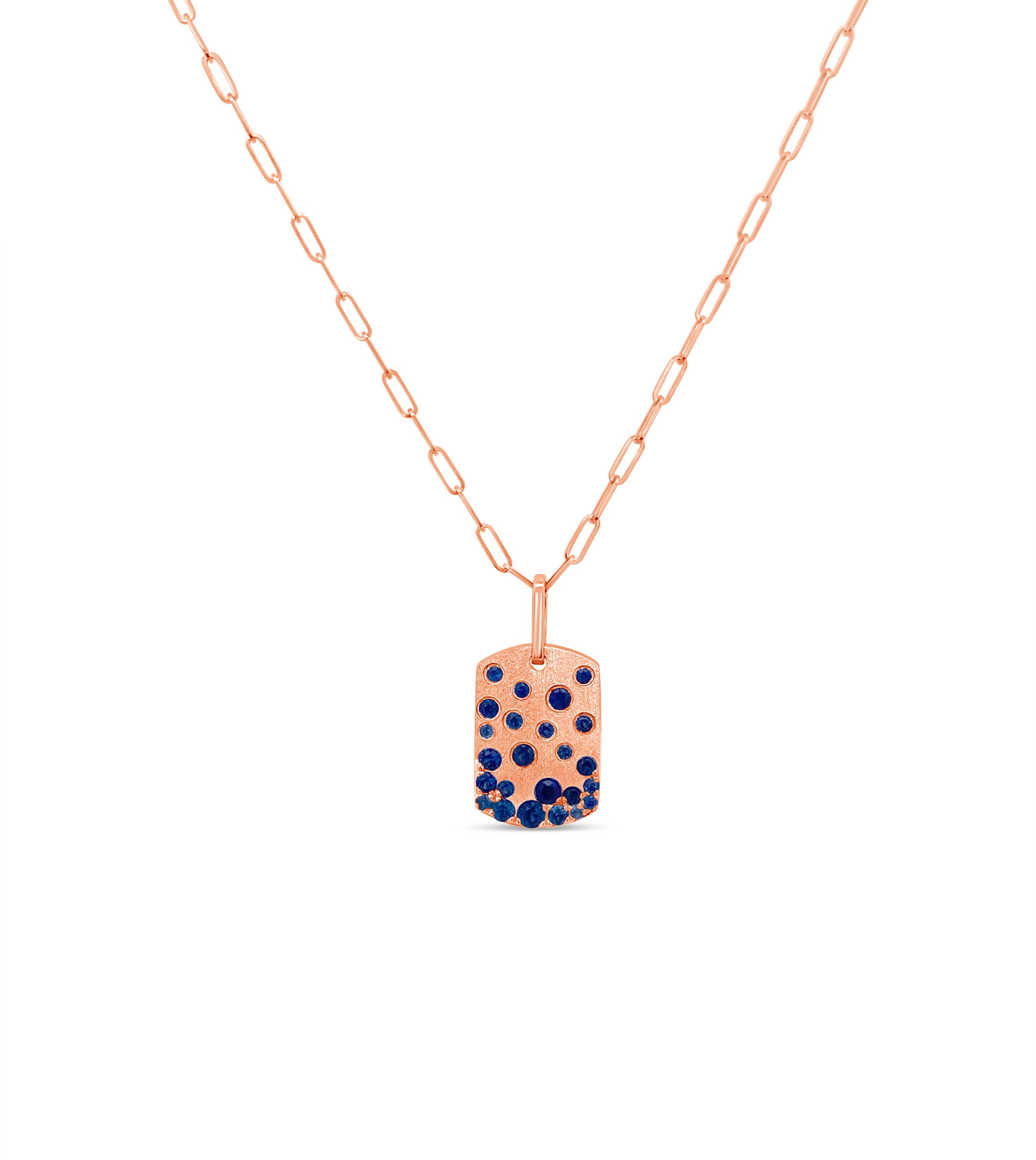 Sapphire Celestial Signature Dog Tag Necklace