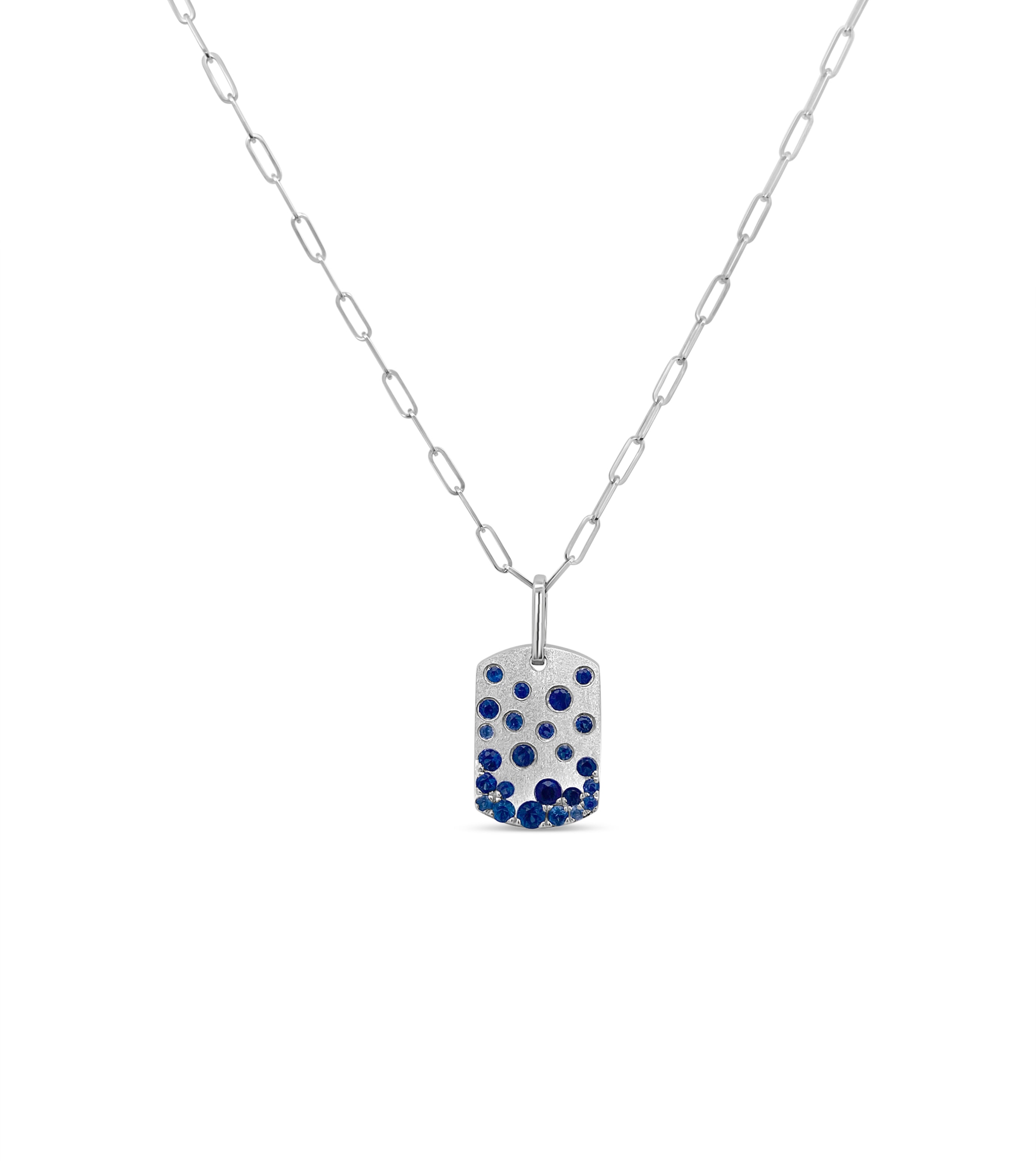 Sapphire Celestial Signature Dog Tag Necklace