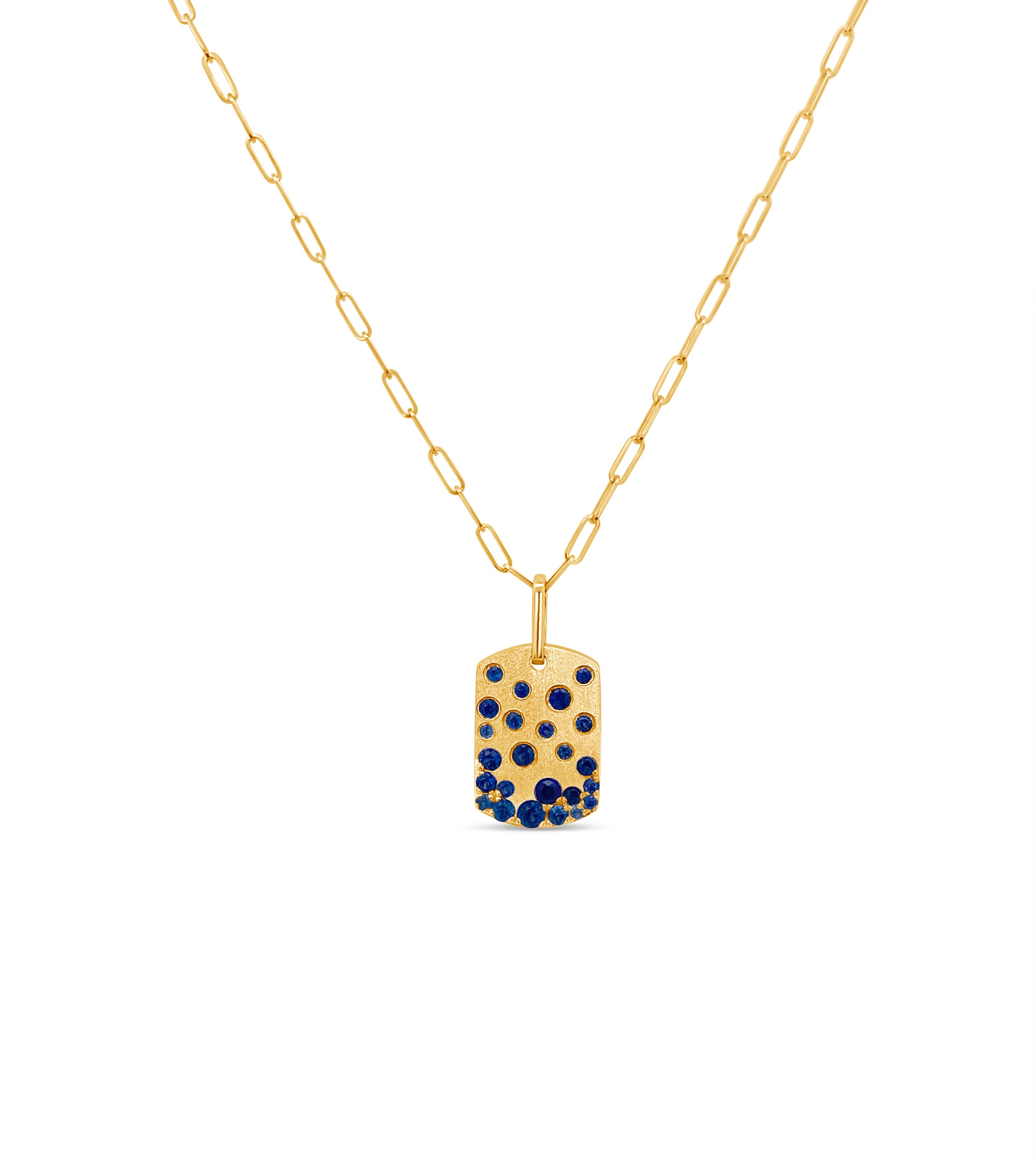 Sapphire Celestial Signature Dog Tag Necklace