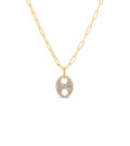 Diamond Puffed Mariner Necklace
