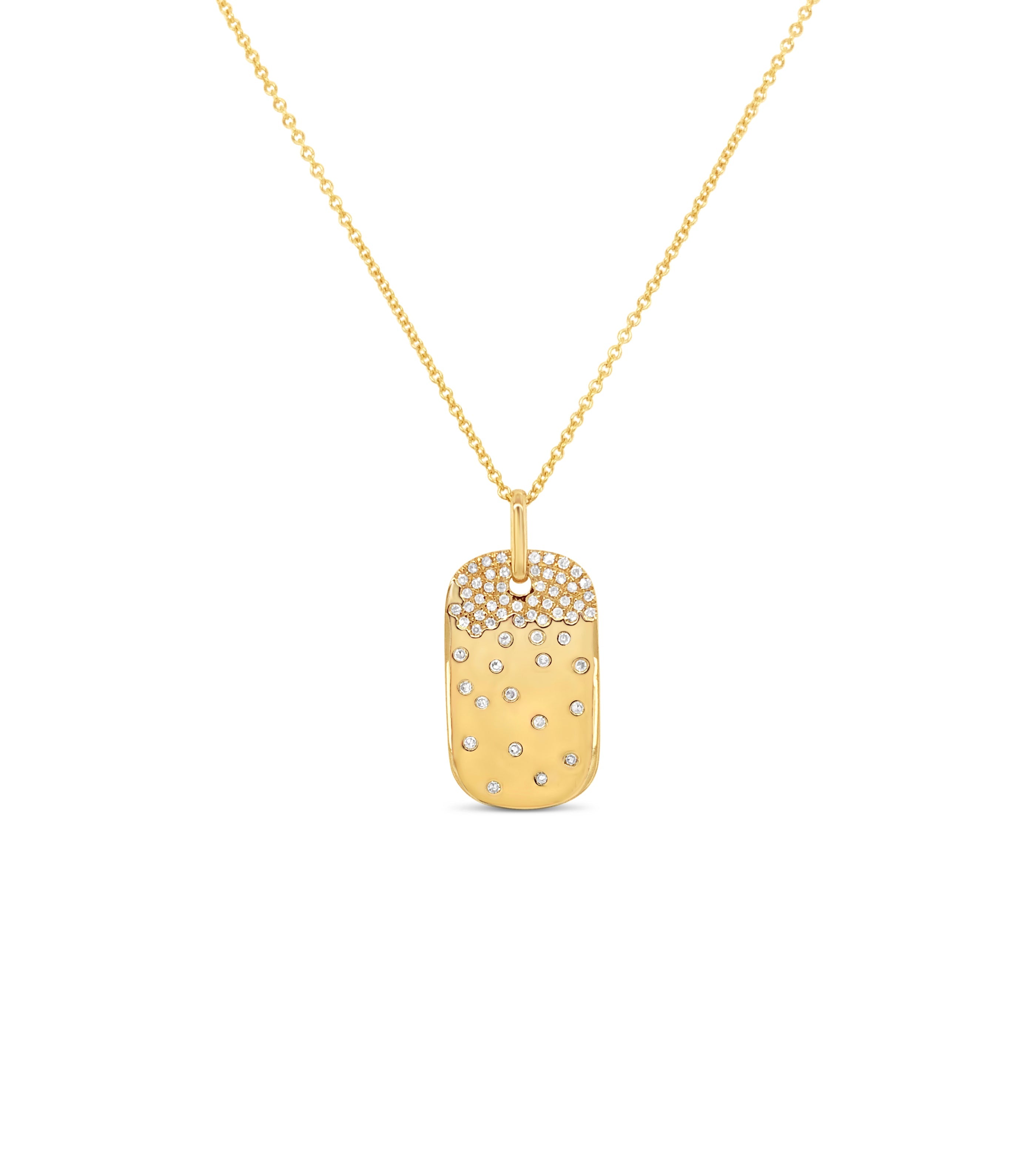 Diamond Celestial Dog Tag Necklace