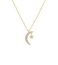 Diamond Moon & Star Necklace