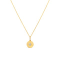 Diamond Pear Flush Disc Necklace