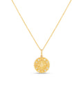 Diamond Compass Medallion Disc Necklace