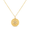 Diamond North Star Medallion Disc Necklace