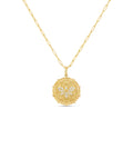 Diamond Bumble Bee Medallion Disc Necklace