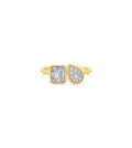 Diamond Cluster Toi et Moi Ring