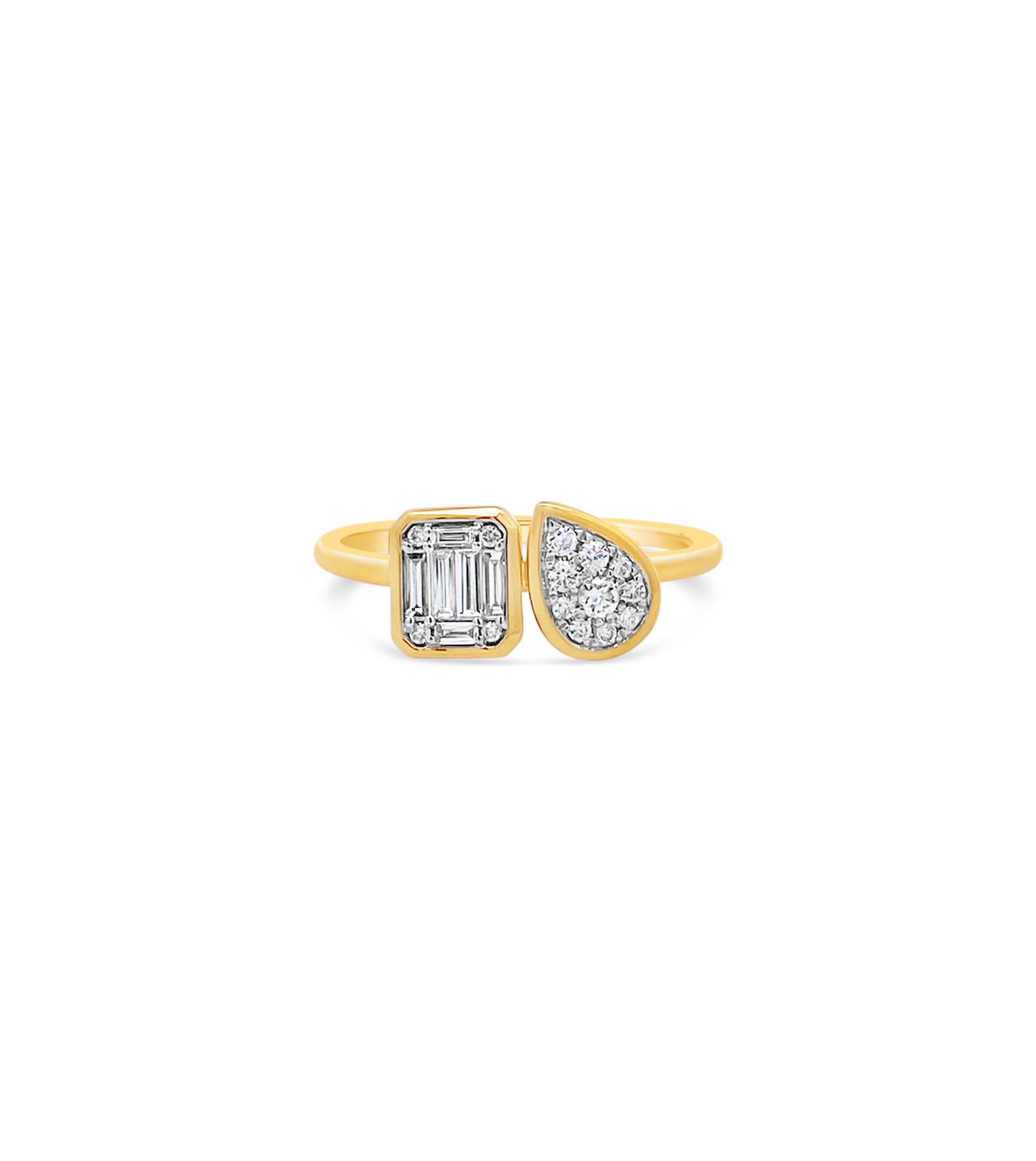Diamond Cluster Toi et Moi Ring