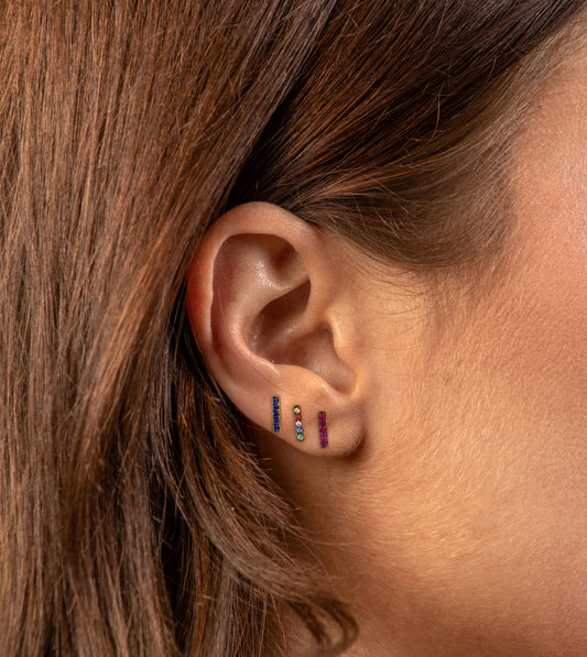 Sapphire Bar Stud Earring