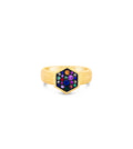 Rainbow Hexagon Wide Ring