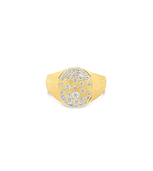 Diamond Celestial Signet Ring