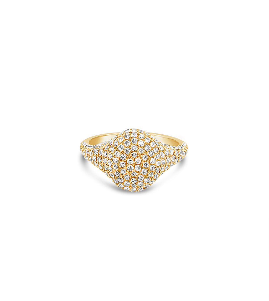 Diamond Oval Pinky Ring